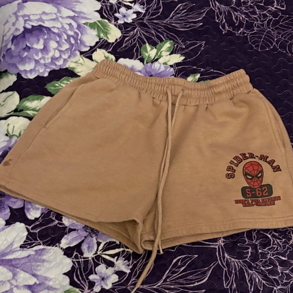 Spiderman Pants - Spiderman S-62 Tan Athletic Shorts